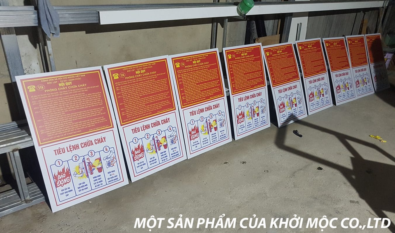 bảng pccc bằng inox 304 in UV