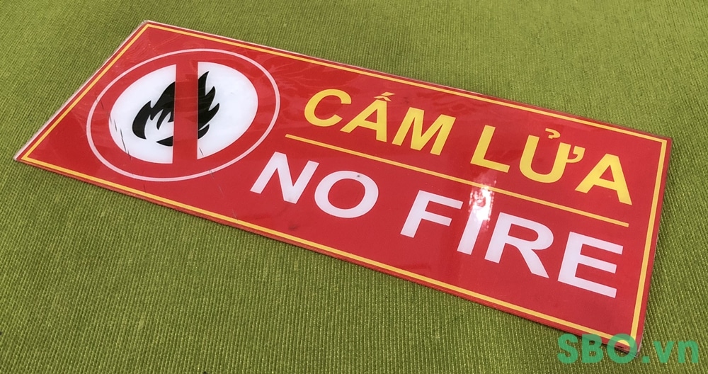 Biển báo cấm lửa no fire mica