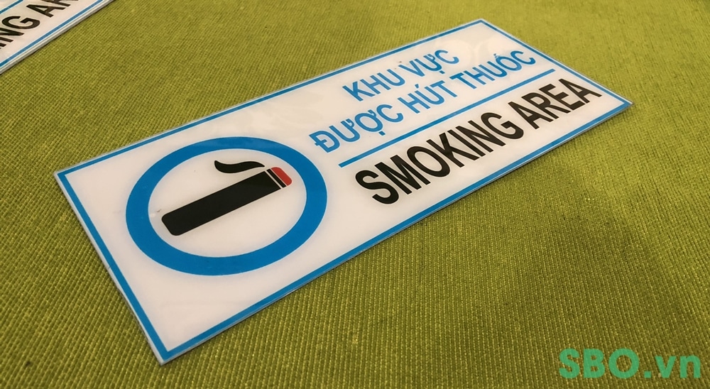 Bảng báo khu vực được hút thuốc bằng mica