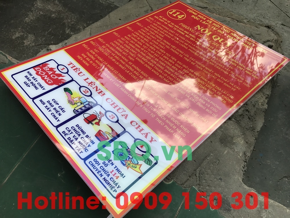 bảng nội quy tiêu lệnh chữa cháy