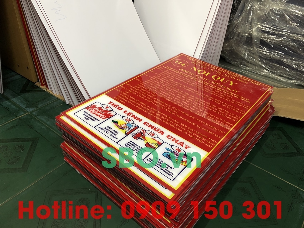 bảng nội quy tiêu lệnh phòng cháy chữa cháy gộp dung bằng mica ảnh 1
