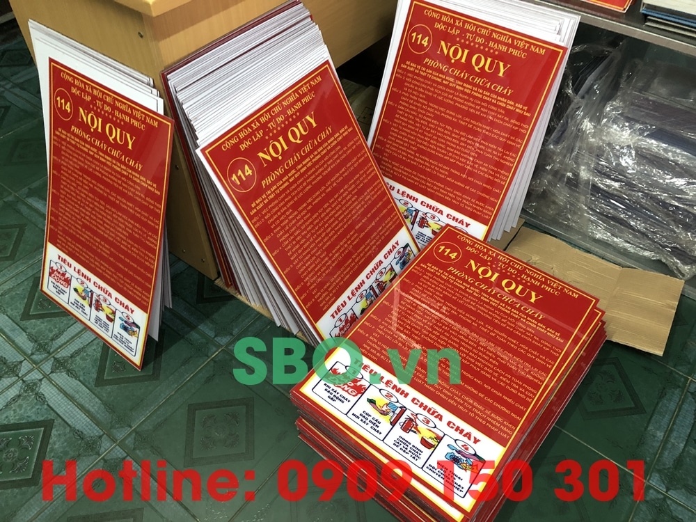 bảng nội quy tiêu lệnh phòng cháy chữa cháy gộp dung bằng mica ảnh 2