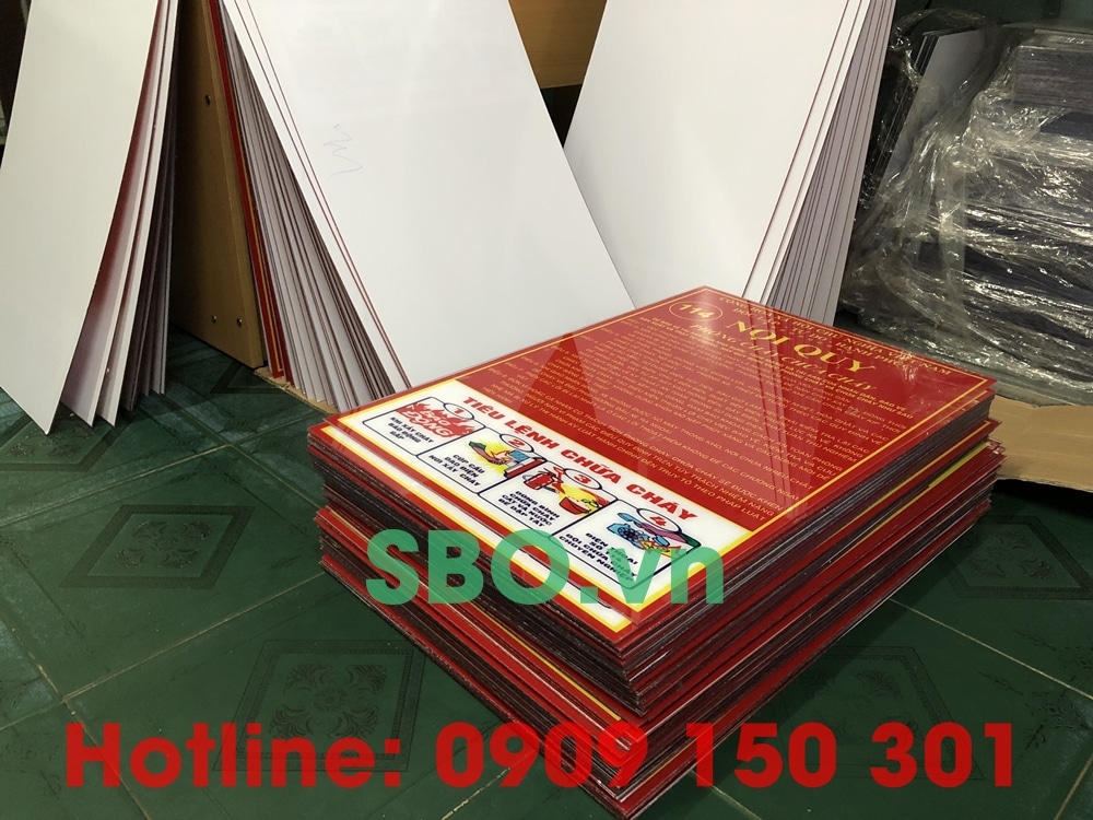 bảng nội quy tiêu lệnh phòng cháy chữa cháy gộp dung bằng mica