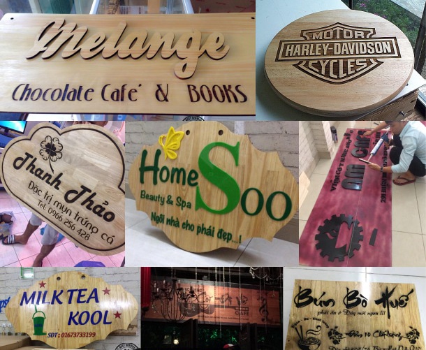 Biển quảng cáo bằng gỗ