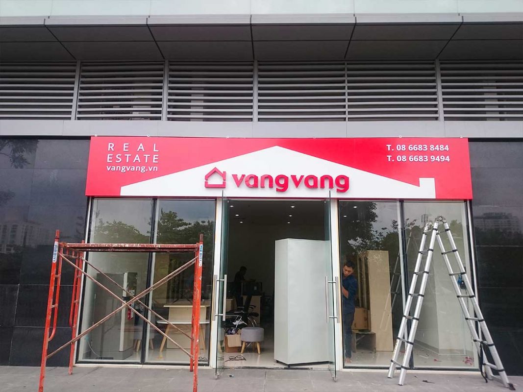 Bảng mặt tiền quảng cáo ốp mặt dựng alu chữ nổi