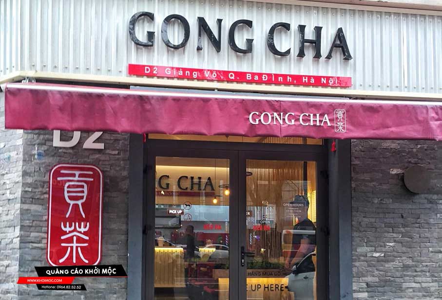 Bảng hiệu quán trà sữa Gongcha