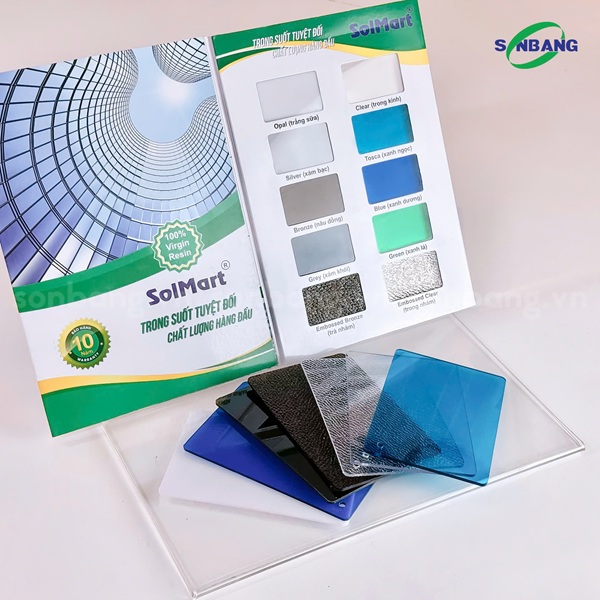 Tam polycarbonate dac SolMart chinh hang tấm lợp lấy sáng polycarbonate Solmart