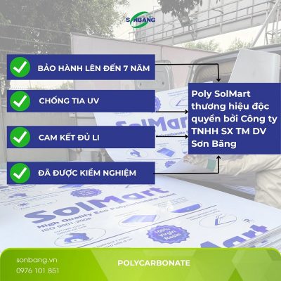 Tấm poly chất lượng được làm từ 100% nhựa nguyên sinh