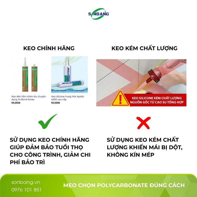 Sử dụng keo và phụ kiến tốt giúp tăng thời gian sử dụng