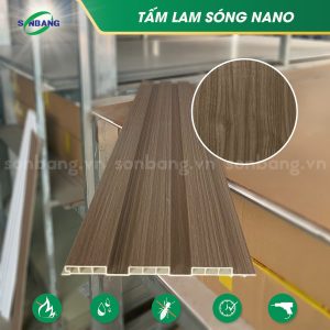 Lam sóng nhựa nano vân gỗ ốp tường, ốp trần 3 sóng SOL-13