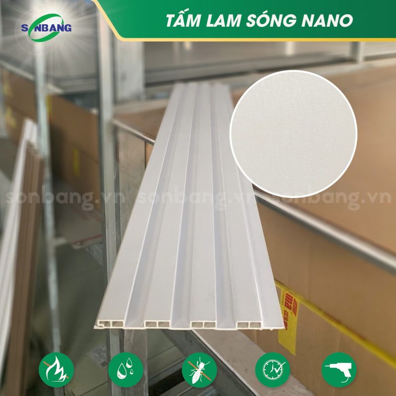 Tấm nhựa lam sóng nano ốp tường, ốp trần 4 sóng SOL-01