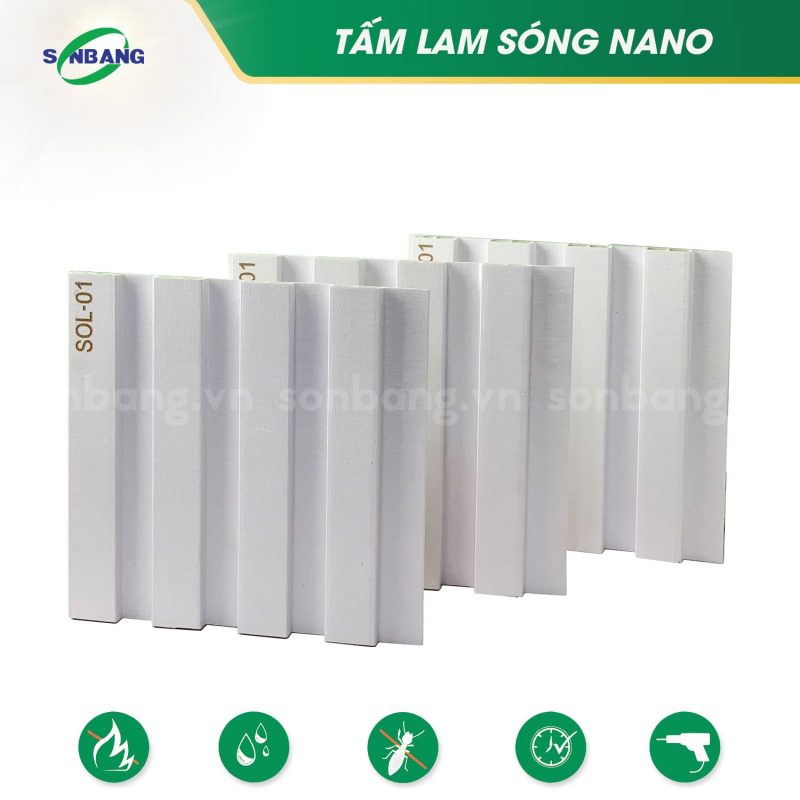 Tấm nhựa lam sóng nano ốp tường, ốp trần 4 sóng SOL-01
