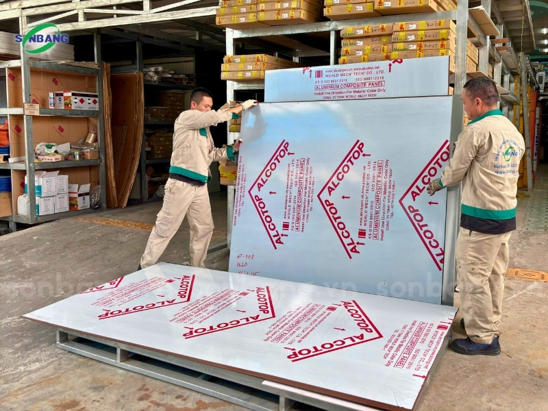 Tấm hợp kim nhôm Alcotop chính hãng được cung cấp bởi Sơn Băng