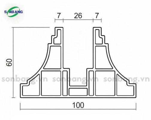 Mặt cắt mô hình chân đế cho vách ngăn nano