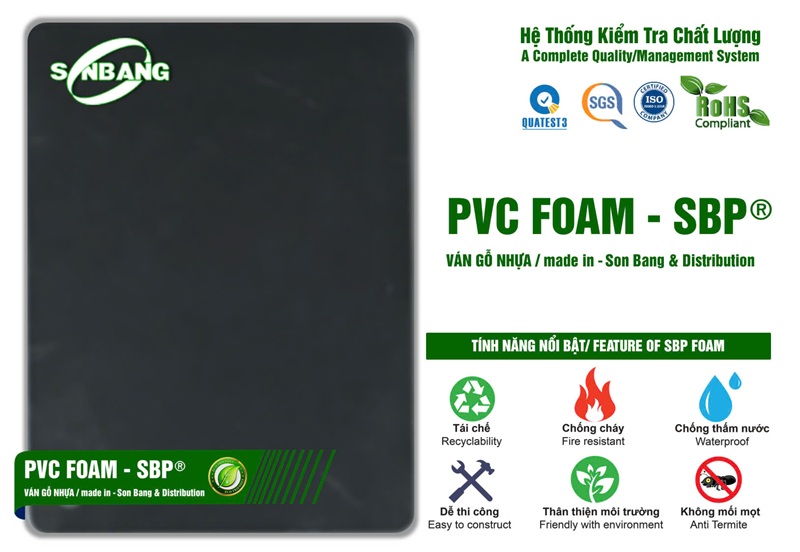 Tấm PVC Foam màu đen SBP đặc biệt