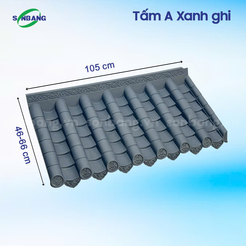 Tấm ngói nhựa âm dương họa tiết cổ điển