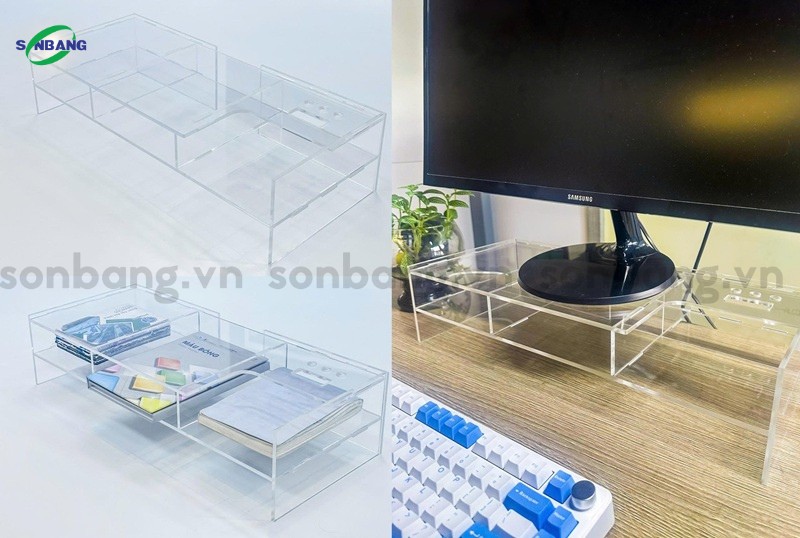 Làm kệ laptop trang trí bằng miếng mica