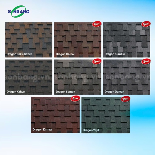 bitum sbd 8 Mái lợp bitum SBD có nhiều màu sắc thẩm mỹ