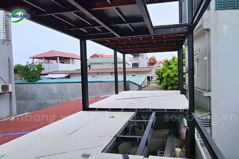 Lót sàn bằng tấm xi măng Smartboard Thái Lan