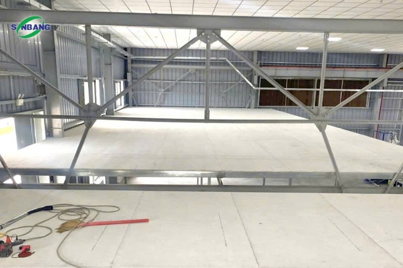 Làm sàn gác lửng cho nhà xưởng bằng tấm xi măng Cemboard