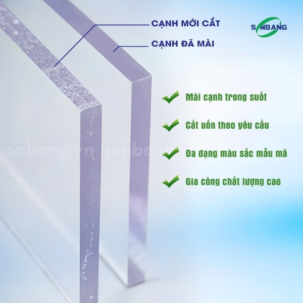 Gia công mài cạnh, đánh bóng mica chất lượng cao tại Sơn Băng