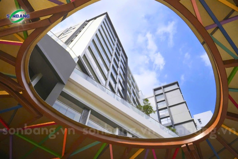 mai che polycarbonate dac 10mm solmart celadon city 1 Tấm Polycarbonate đặc ruột SolMart dày 10mm màu trà