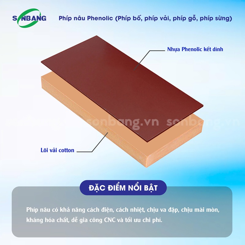 Tấm phíp nâu Phenolic lõi vải chịu mài mòn
