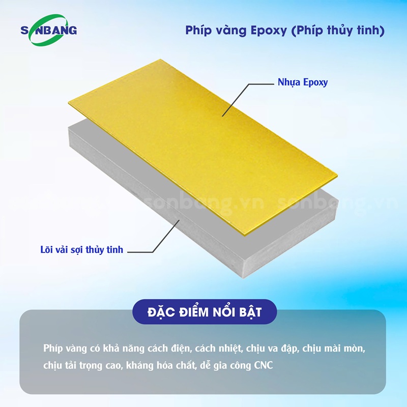 Tấm phíp vàng Epoxy sợi thủy tinh chịu tải trọng cao