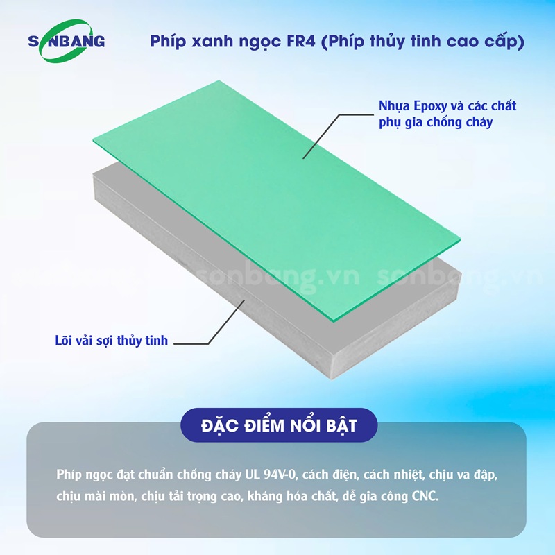 Tấm phíp xanh ngọc FR4 đạt chuẩn chống cháy