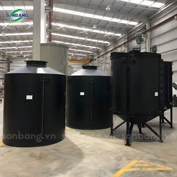 Bồn chứa hóa chất trong công nghiệp bằng tấm nhựa HDPE đen
