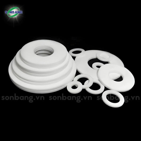 tam nhua teflon ptfe 5 Gioăng phớt làm bằng tấm PTFE bảo vệ chi tiết máy công nghiệp